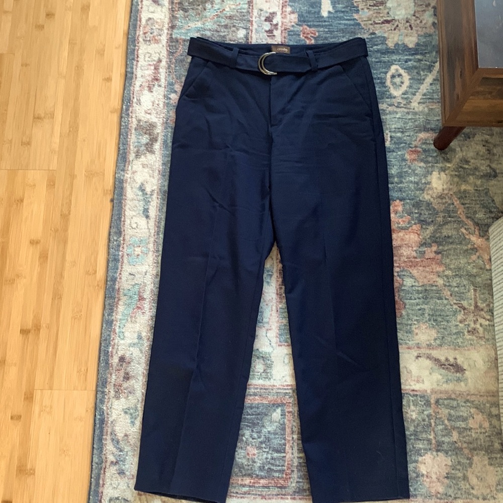 Belted, high waisted paperbag pants